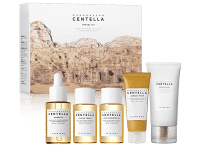 طقم العناية المصغر سينتيلا مع مجموعة المنتجات الكاملة داخل علبة السفر